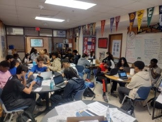 Springbrook HS students in the college center