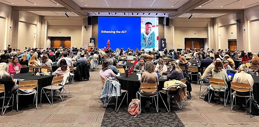 Crowded room of a state organization regional event with a presenter