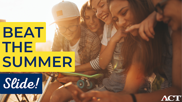 Beat the summer slide picture of a diverse group of students enjoying the outside