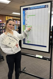 Senior participating in College Application Week