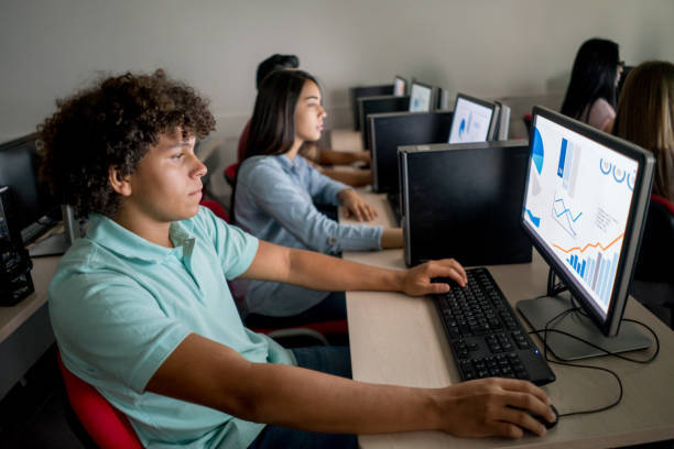 students taking online assessment