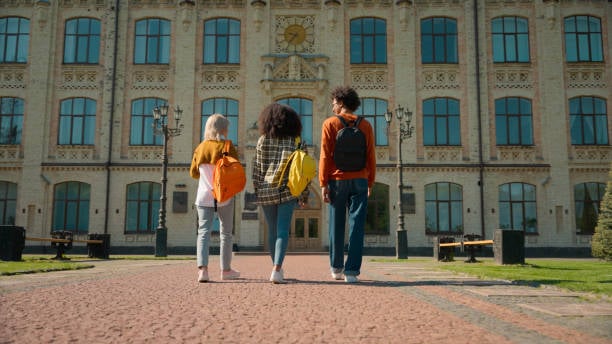 college students on campus