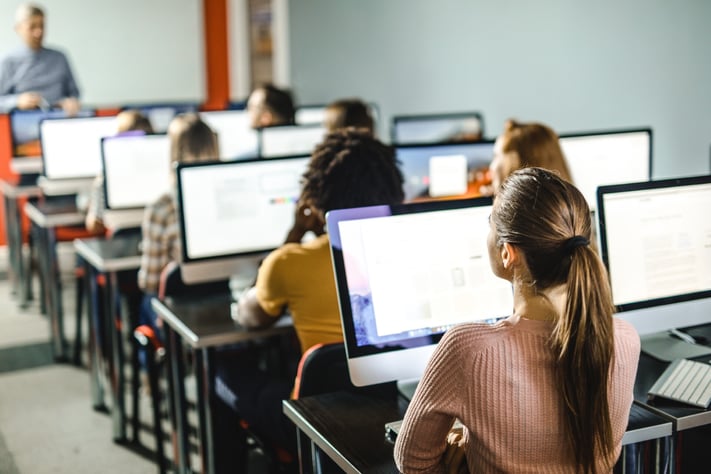 good test students in classroom