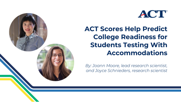 Header image with a photo of Joyce Schneiders, act research scientist, and Joann Moore, ACT lead research scientist on a white background with the title text, 