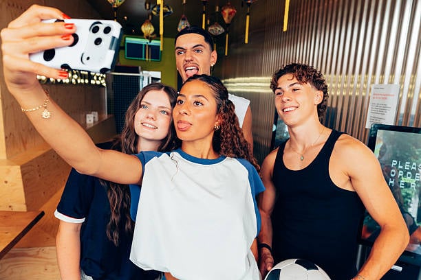 Gen z students taking a selfie